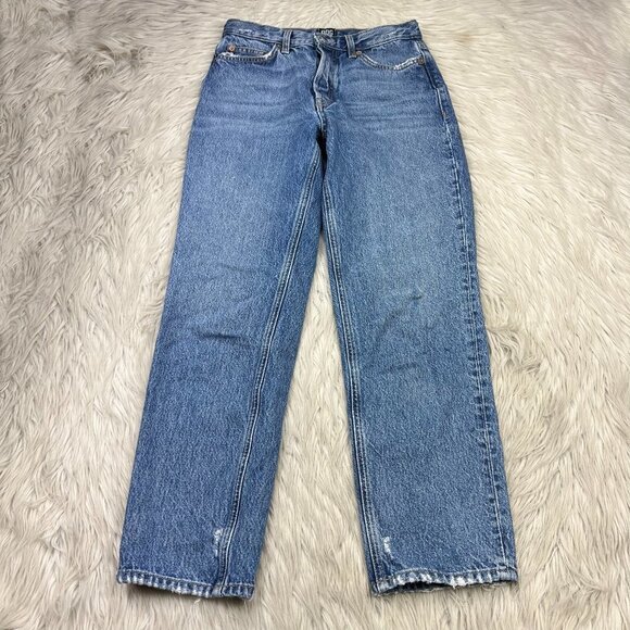 Urban Outfitters - BDG Women's Light Wash Distressed High Rise Straight Leg Jean - Picture 1 of 10